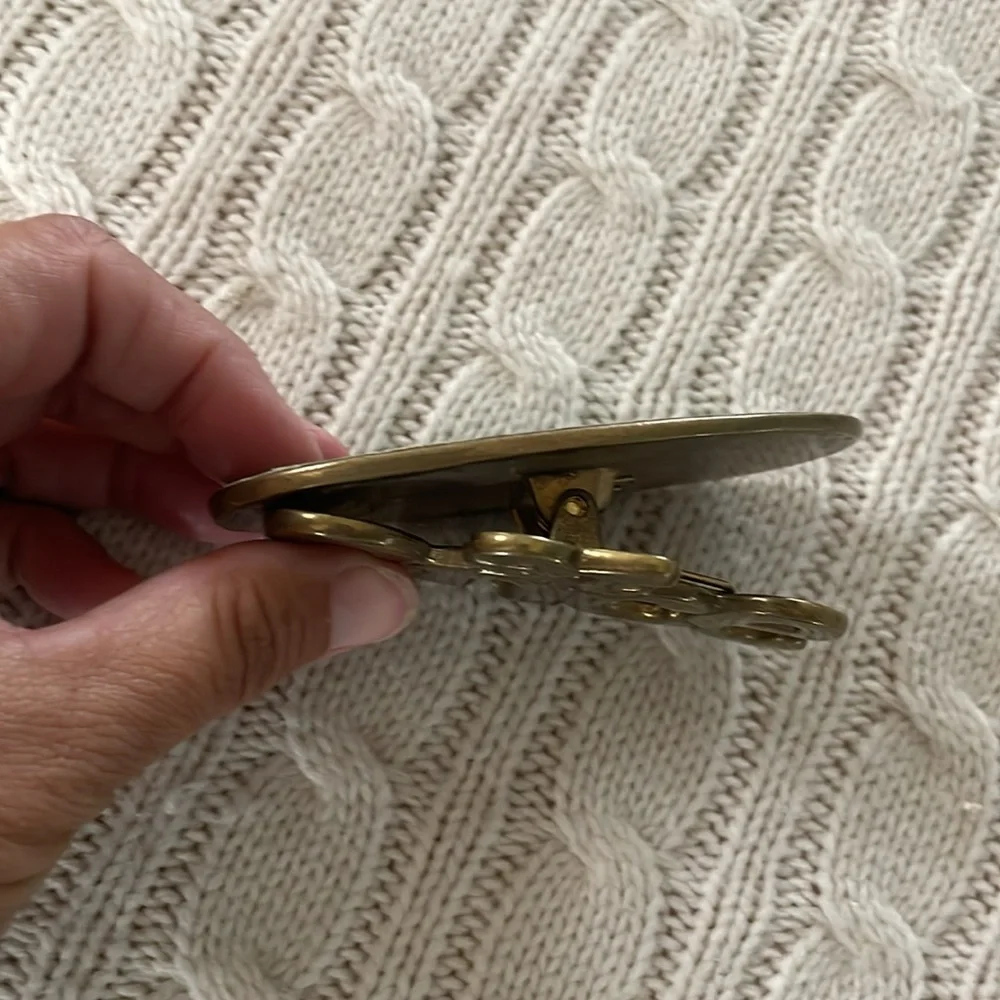 Brass paperweight-paper clip-office desk decor-heavy-to do list-urgent reminder